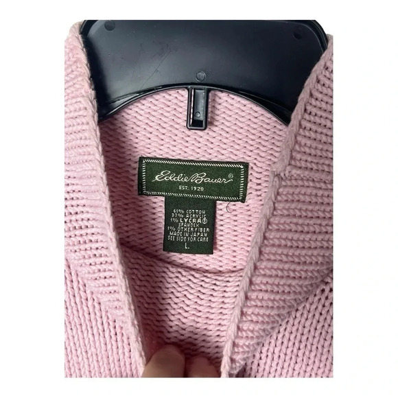 1615. EDDIE BAUER TURTLE NECK SWEATER PINK IN COLOR‎ SIZE LARGE KNITTED - Picture 5 of 9